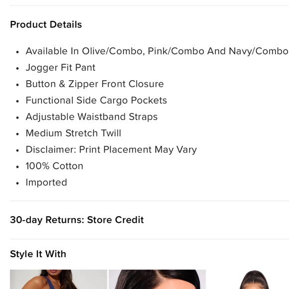 Cadet Kim Oversized Camo Pants-Navy/Combo - Picture 7 of 7